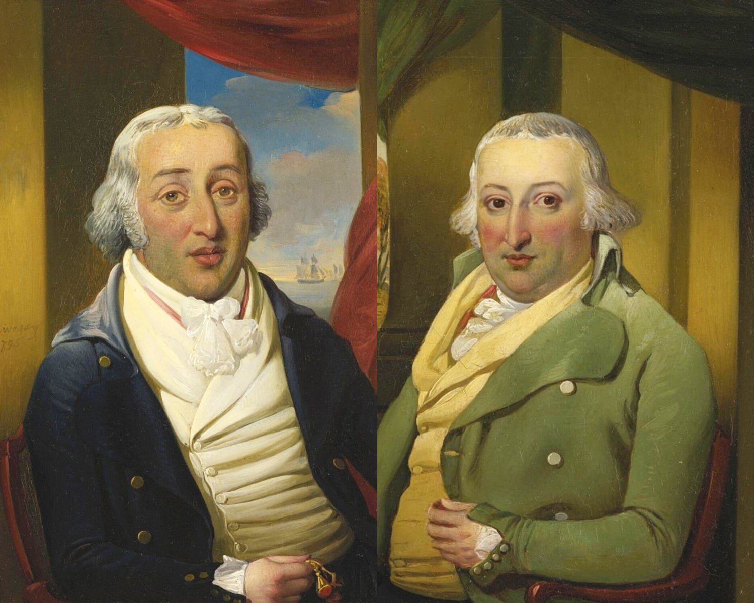 A portrait of brothers Moses and Samuel Hart depicts members of the Jewish community in Newport, Rhode Island. it tells a story of resilience during the Revolutionary War, circa 1795