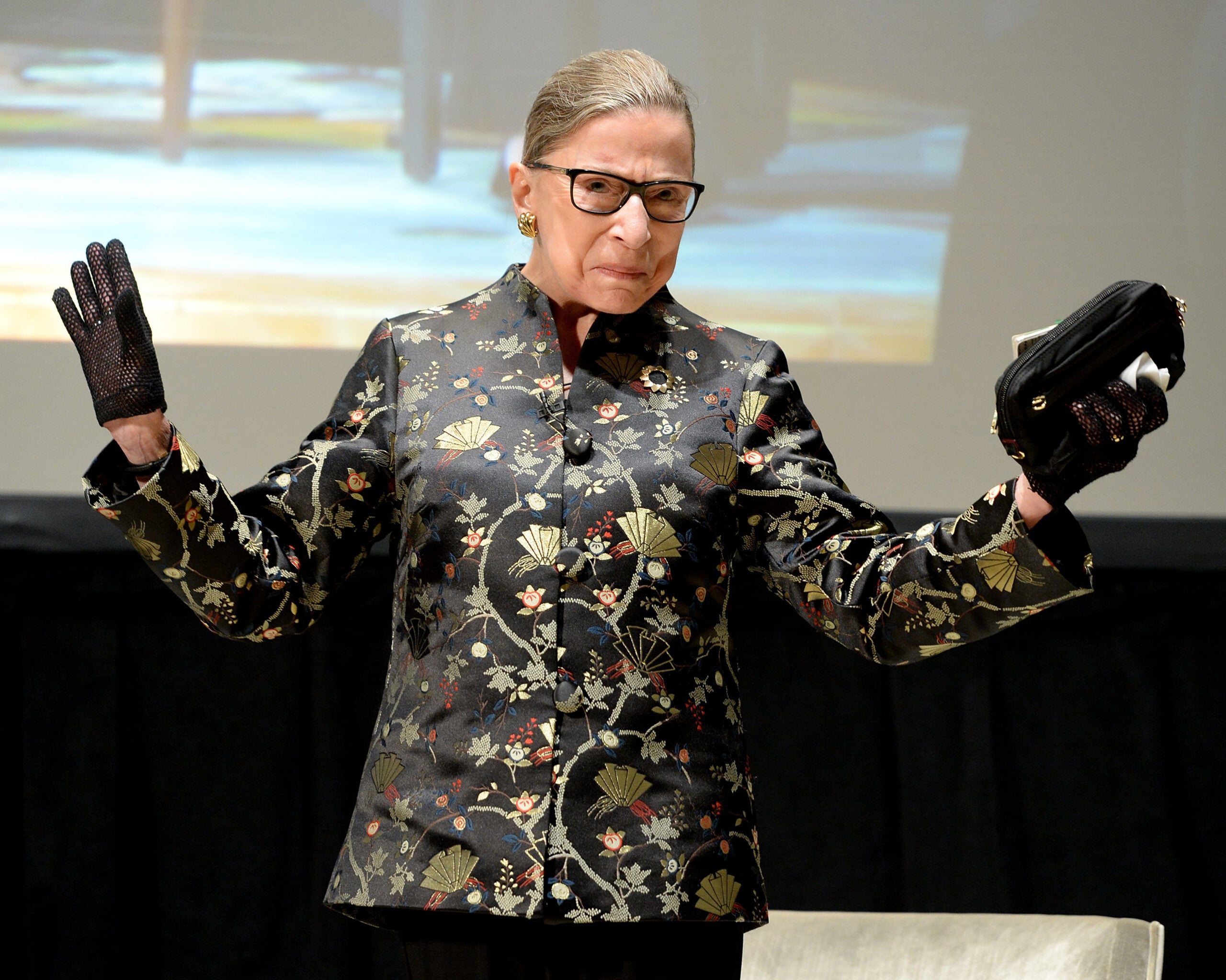 NEW YORK, NY - SEPTEMBER 21:  Supreme Court Justice Ruth Bader Ginsburg presents onstage at An Historic Evening with Supreme Court Justice Ruth Bader Ginsburg at the Temple Emanu-El Skirball Center on September 21, 2016 in New York City.  (Photo by Michael Kovac/Getty Images) *** Local Caption *** Ruth Bader Ginsburg